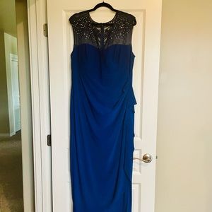 Alex Evenings Illusion Lace Detail Empire Waist Gown - 16W